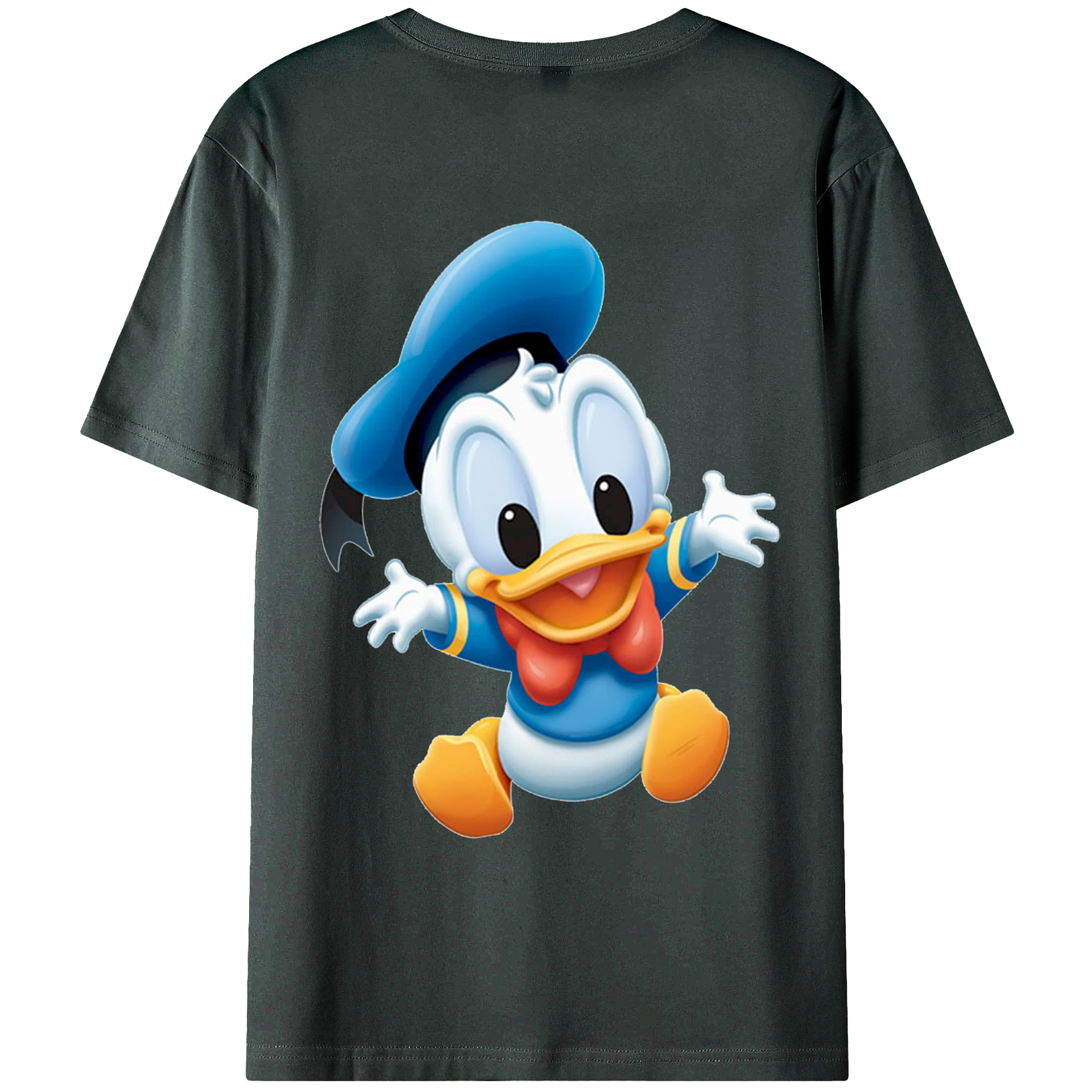 ミッキーマウス Mickey Mouse 綿100％ メンズ半袖Tシャツ（バックプリント） 通気性